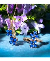 Le Vian Blueberry Sapphire (1-1/2 ct. t.w.) & Nude Diamond (1/10 ct. t.w.) Flower 18" Pendant Necklace in 14k Rose Gold