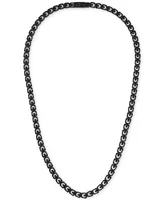 Bulova Men's Link Chain 22" Necklace in Black-Plated Stainless Steel