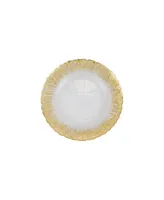 Vietri Rufolo Glass Gold Brushstroke Canape Plate 6"