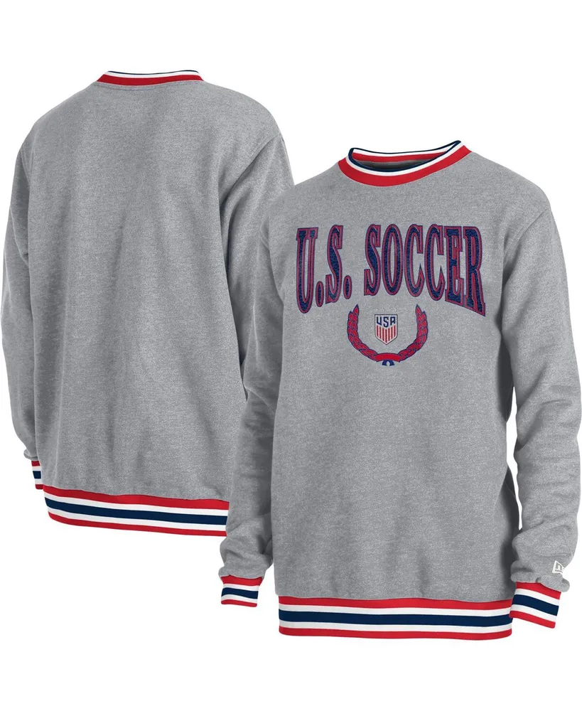 Men's New Era Gray Usmnt Throwback Sweatshirt