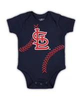 Newborn and Infant Boys Girls Navy St. Louis Cardinals Running Home Bodysuit