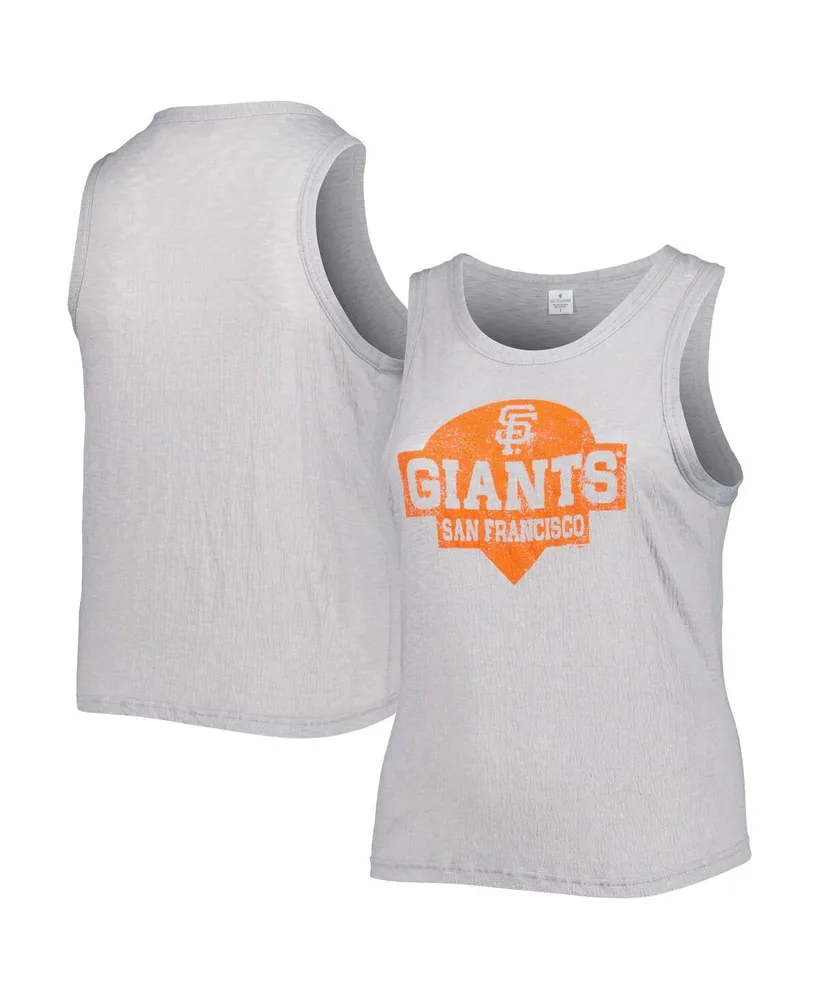 Women's Soft As A Grape Gray San Francisco Giants Plus High Neck Tri-Blend Tank Top