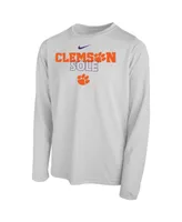 Big Boys and Girls Nike White Clemson Tigers 2023 On Court Sole Bench T-shirt