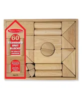 Melissa & Doug Standard Unit Solid-Wood Building Blocks With Wooden Storage Tray (60 pcs)