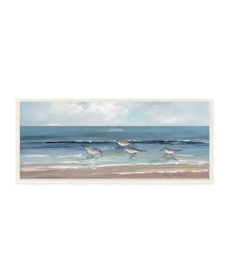 Stupell Industries Sandpipers Birds Cloudy Sky Wall Plaque Art, 7" x 17" - Multi