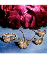 Le Vian Ombre Diamond (5/8 ct. t.w.) & Vanilla Diamond (1/10 ct. t.w.) Butterfly 18" Pendant Necklace in 14k Rose Gold