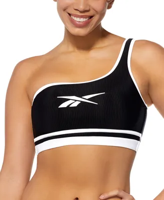Reebok Women's One-Shoulder Ribbed Bikini Top