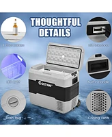 Costway 42 Qt Portable Car Refrigerator Dual-Zone Cooler