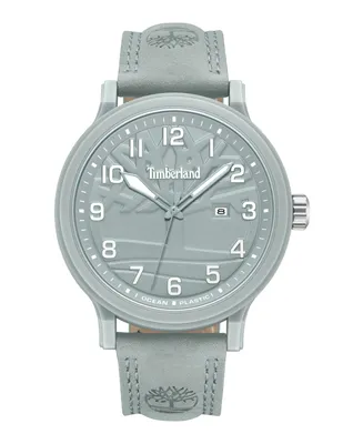 Timberland Men's Quartz Driscoll Plastic Gray Genuine Leather Watch 46mm