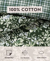 Laura Ashley Bramble Floral Cotton Reversible 7 Piece Comforter Set