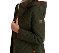 Lauren Ralph Lauren Petite Hooded Quilted Faux-Suede-Trim Coat