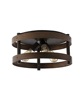 Cooper 16" 3-Light Farmhouse Industrial Iron Led Flush Mount