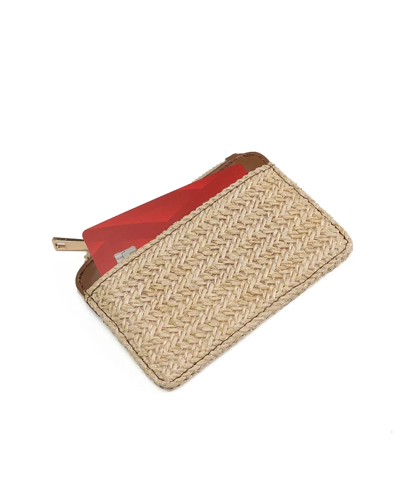 Like Dreams Tanta Straw Faux Leather Mini Card Wallet