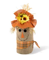 Glitzhome 23.25" H Fall Linen Scarecrow Doorstop Porch Decor