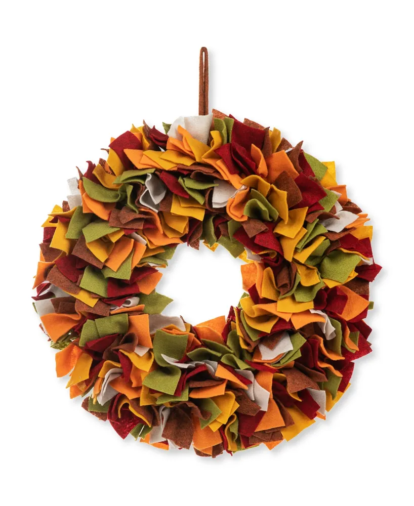 Glitzhome 19.25" D Fall Felt Wreath