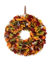 Glitzhome 19.25" D Fall Felt Wreath