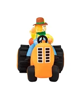 Glitzhome 7' Fall Lighted Inflatable Tractor Decor