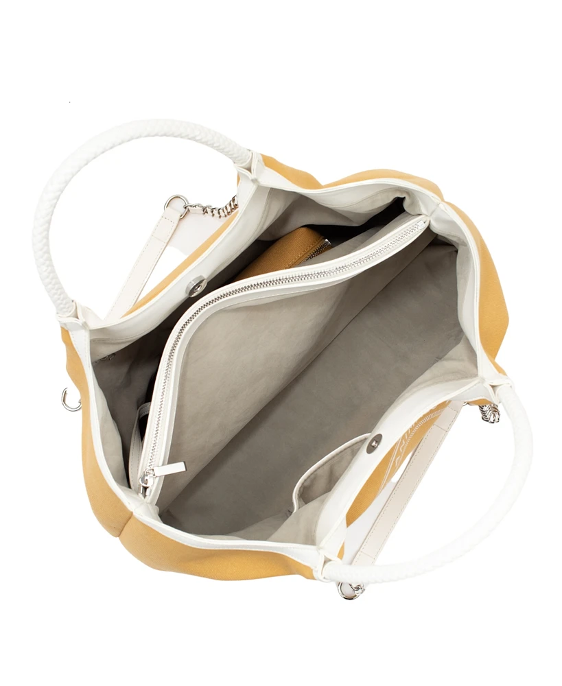 Gunas New York Ruth Canvas Large Tote Bag and Makeup Pouch Set, 2 Pieces