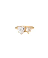 Ettika 18K Gold Plated Brass Multi Heart Cubic Zirconia Ring