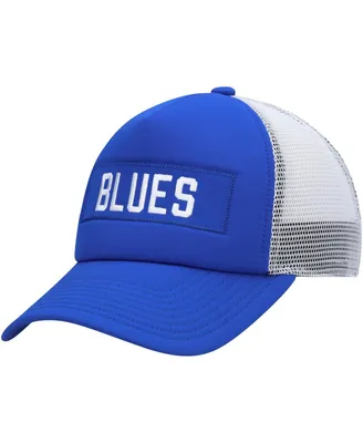 Men's adidas Blue, White St. Louis Blues Team Plate Trucker Snapback Hat