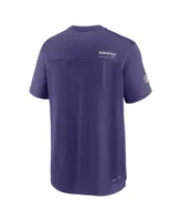 Men's Nike Purple Baltimore Ravens Sideline Coach Chevron Lock Up Logo V-Neck Performance T-shirt