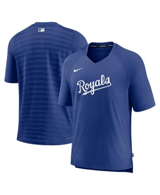 Men's Nike Royal Kansas City Royals Authentic Collection Pregame Raglan Performance V-Neck T-shirt