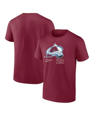 Men's Fanatics Nathan MacKinnon Burgundy Colorado Avalanche Name and Number T-shirt