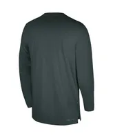 Men's Nike Green Michigan State Spartans 2023 Sideline Coaches Long Sleeve Performance Top