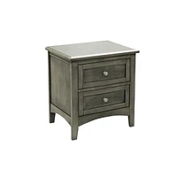 Cool Gray Finish 1pc Nightstand of Drawers Brushed Nickel Tone Knobs Transitional Style Bedroom Furniture