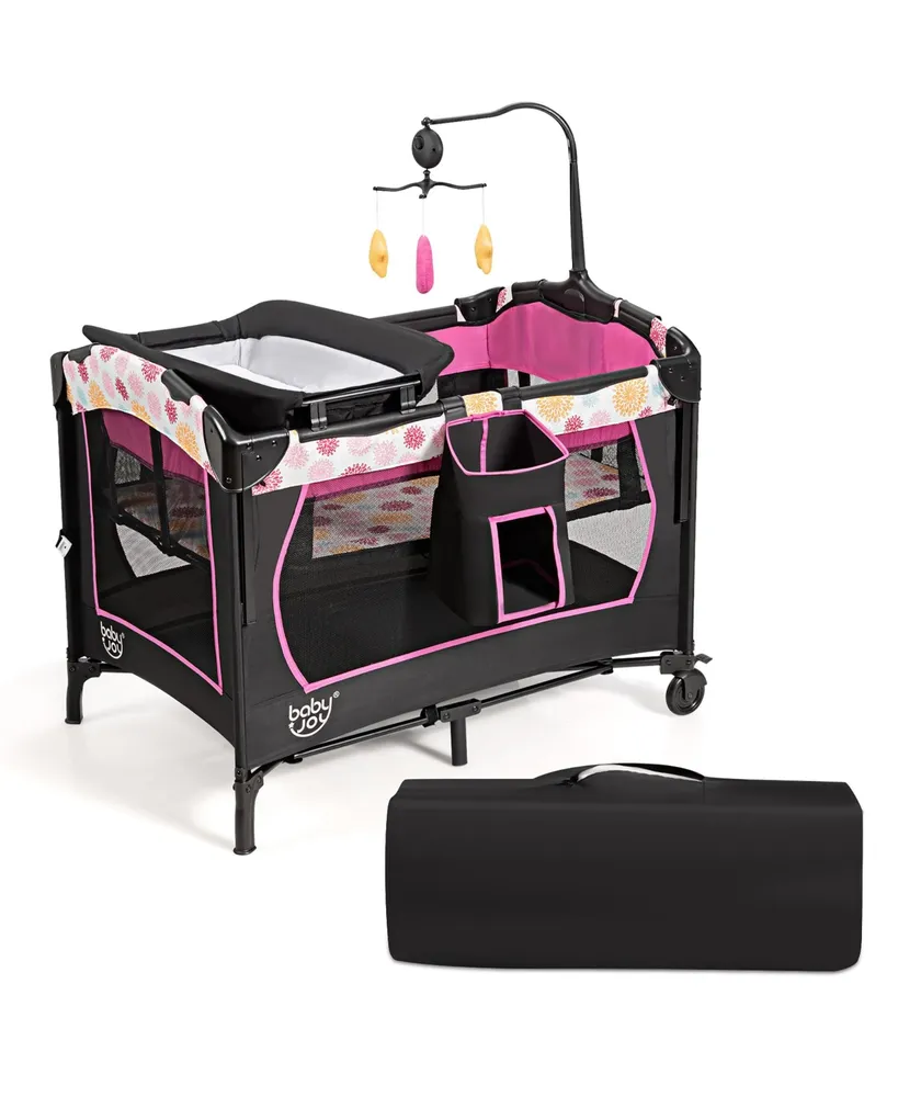 Baby Bedside Sleeper Portable Baby Bassinet 4-in-1 Rolling Bassinet