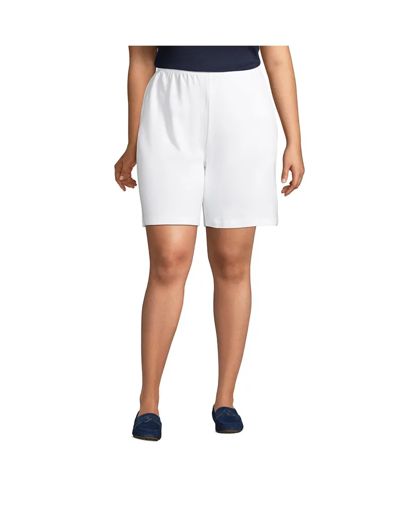 Lands' End Plus Size Sport Knit High Rise Shorts