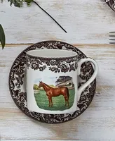 Spode Woodland Thoroughbred Horse Mugs, Set of 4