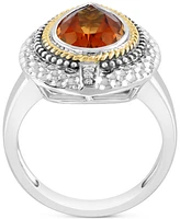 Effy Citrine (2-5/8 ct. t.w.) & Diamond Accent Pear Ring in Sterling Silver & 14k Gold-Plate