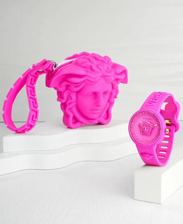 Versace Women's Swiss Medusa Pop Pink Silicone Strap Watch 39mm