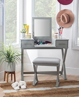 Linon Home Decor Araglin Vanity Set with Stool