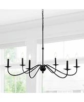 Wicklow 34.75" 6-Light Bohemian Farmhouse Iron Led Chandelier