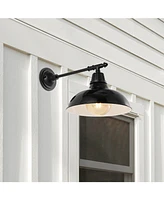 Wallace 12.25" 1-Light Farmhouse Industrial Indoor, Outdoor Iron Led Victorian Arm Sconce