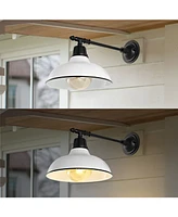 Wallace 12.25" 1-Light Farmhouse Industrial Indoor, Outdoor Iron Led Victorian Arm Sconce