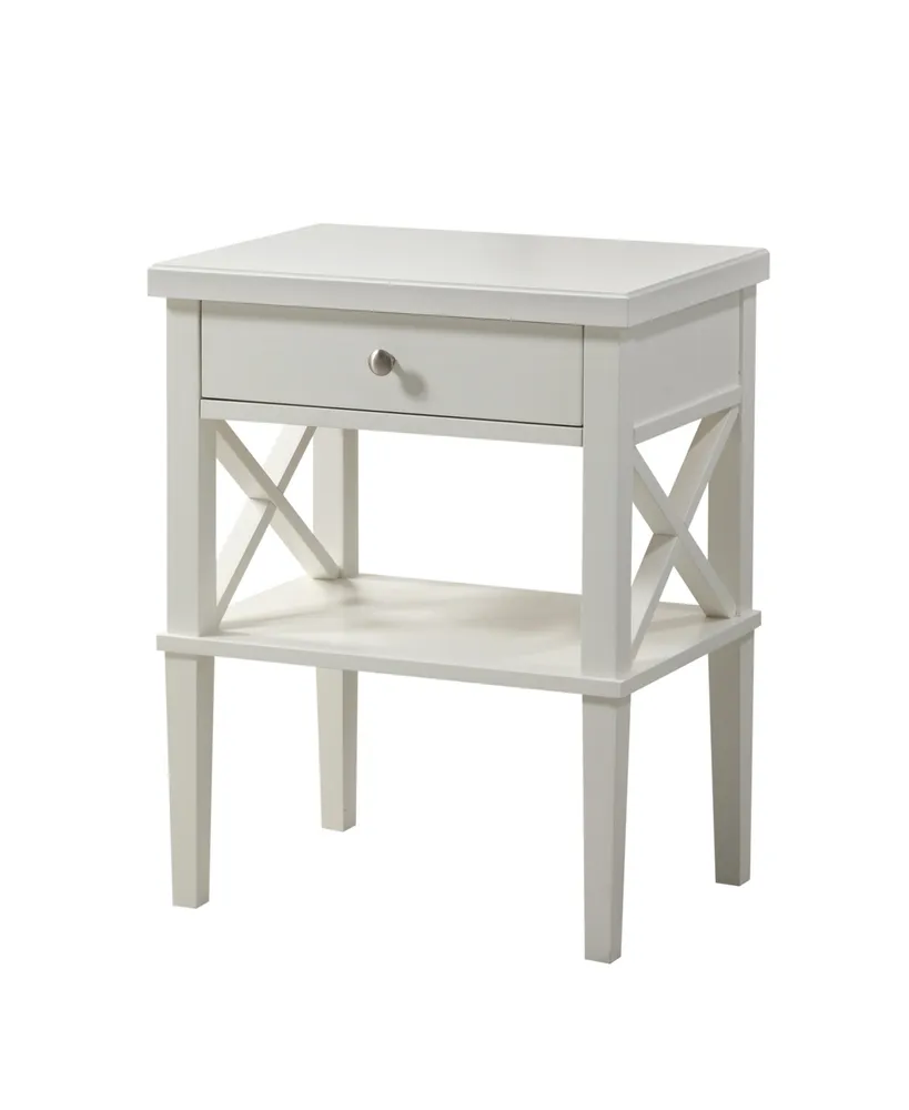 Simplie Fun Madison White Nightstand