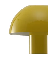 Boletus 10.75" Contemporary Bohemian Rechargeable, Cordless Iron Integrated Led Mushroom Table Lamp