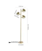 Billy 66.5" 3-Light Modern Contemporary Iron Led Floor Lamp