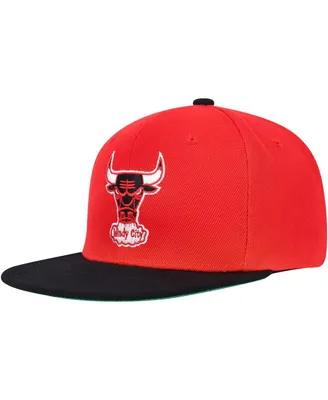 Big Boys and Girls Mitchell & Ness Red, Black Chicago Bulls Two-Tone Snapback Hat