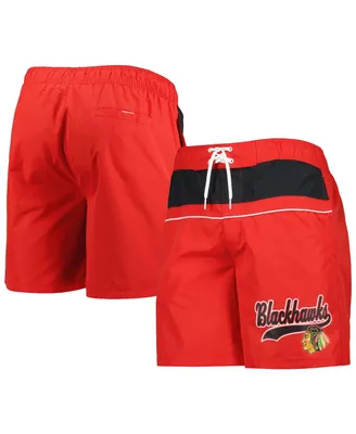 Men's Starter Red Chicago Blackhawks Freestyle Volley Swim Shorts