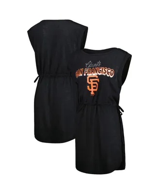 Women's G-iii 4Her by Carl Banks Black San Francisco Giants G.o.a.t Swimsuit Cover-Up Dress