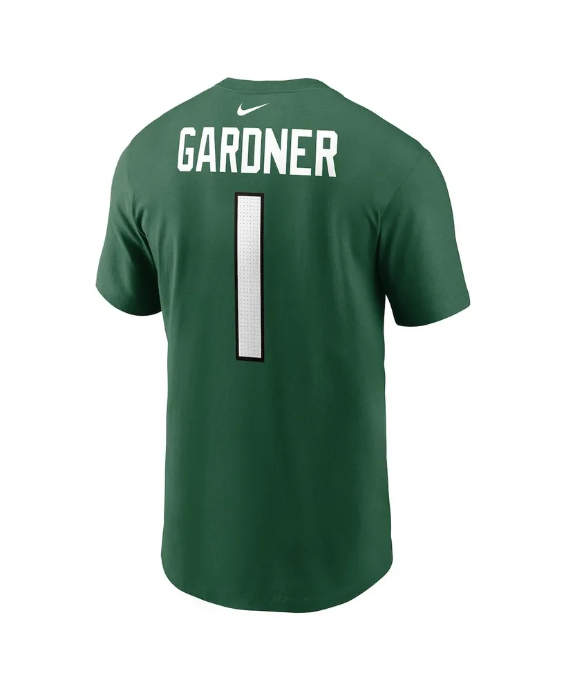 Men's Nike Sauce Gardner Green New York Jets Player Name and Number T-shirt