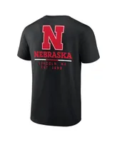 Men's Fanatics Black Nebraska Huskers Game Day 2-Hit T-shirt