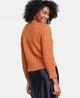 On 34th Women's Perfect Cable-Knit Crewneck Sweater, Created for Macy's