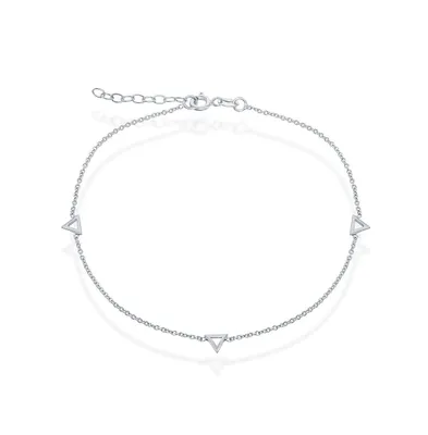 Sterling Silver Open Triangle Anklet
