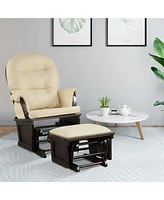 Baby Nursery Relax Rocker Rocking Chair Glider &Ottoman Set w/Cushion