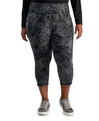 Id Ideology Plus Water Bubble Side-Pocket Cropped Leggings, Created for Macy's